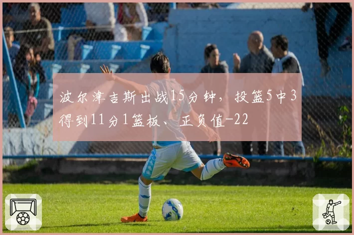 波尔津吉斯出战15分钟，投篮5中3得到11分1篮板、正负值-22